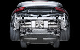 AWE Performance Exhaust and High-Flow Cat Sections for Porsche 991.2 Turbo - With Chrome Silver Quad Tips - Mounted